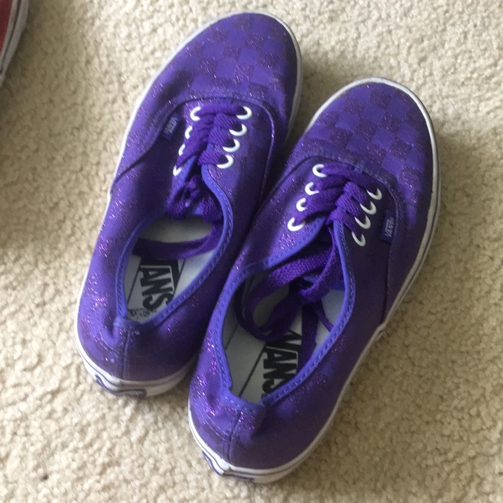 Vans purple glitter shoes